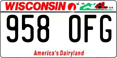 WI license plate 958OFG