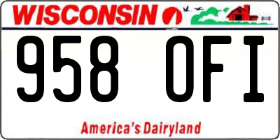 WI license plate 958OFI