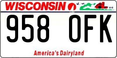 WI license plate 958OFK