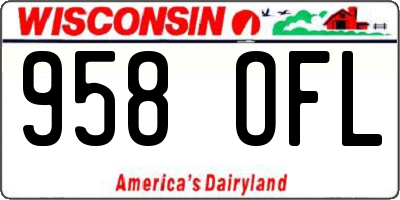 WI license plate 958OFL