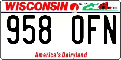 WI license plate 958OFN