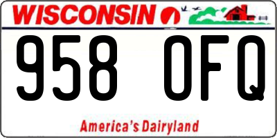 WI license plate 958OFQ