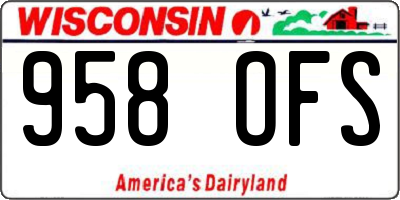 WI license plate 958OFS