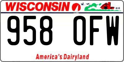 WI license plate 958OFW