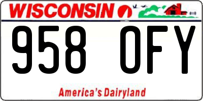 WI license plate 958OFY