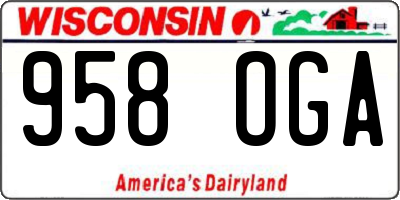 WI license plate 958OGA
