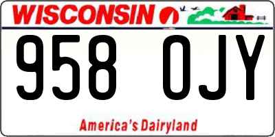 WI license plate 958OJY