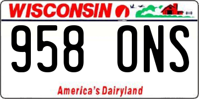 WI license plate 958ONS