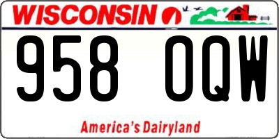 WI license plate 958OQW