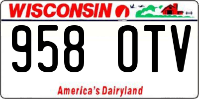 WI license plate 958OTV