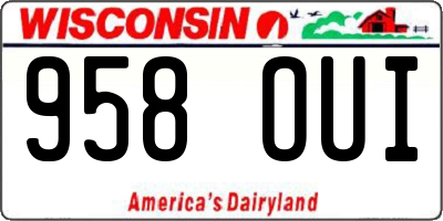 WI license plate 958OUI