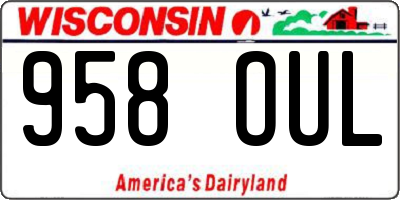 WI license plate 958OUL