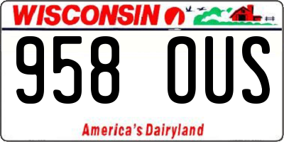 WI license plate 958OUS