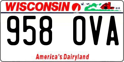 WI license plate 958OVA