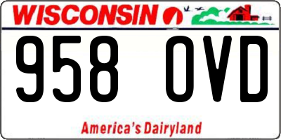 WI license plate 958OVD