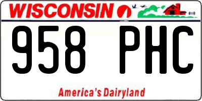 WI license plate 958PHC