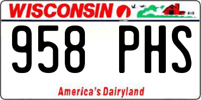 WI license plate 958PHS