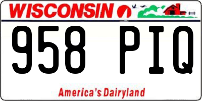 WI license plate 958PIQ