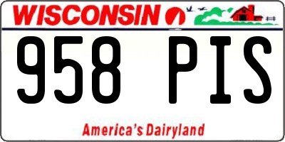 WI license plate 958PIS
