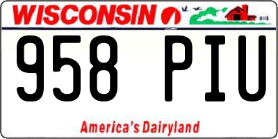 WI license plate 958PIU