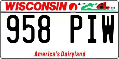 WI license plate 958PIW