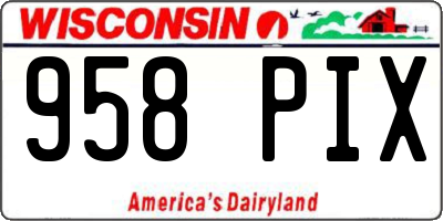 WI license plate 958PIX