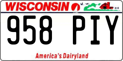WI license plate 958PIY