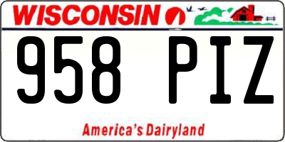 WI license plate 958PIZ