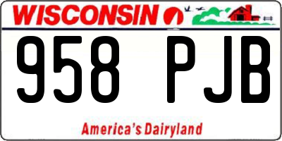 WI license plate 958PJB