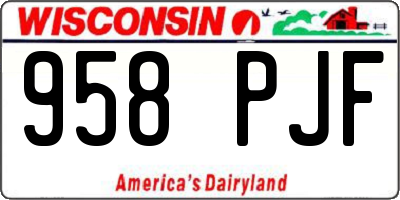 WI license plate 958PJF