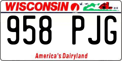 WI license plate 958PJG