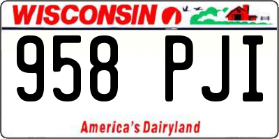 WI license plate 958PJI