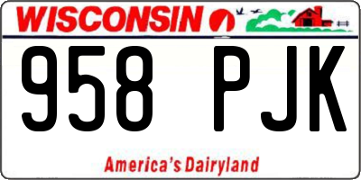 WI license plate 958PJK