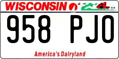 WI license plate 958PJO