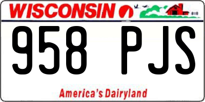 WI license plate 958PJS