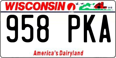 WI license plate 958PKA