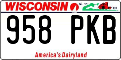 WI license plate 958PKB