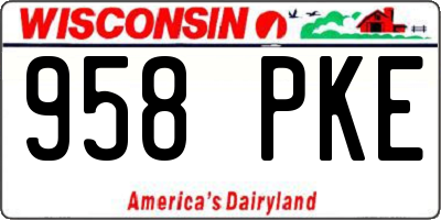 WI license plate 958PKE