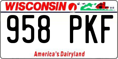 WI license plate 958PKF