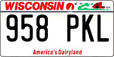 WI license plate 958PKL