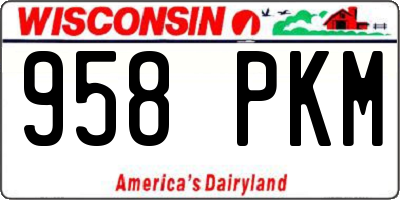 WI license plate 958PKM