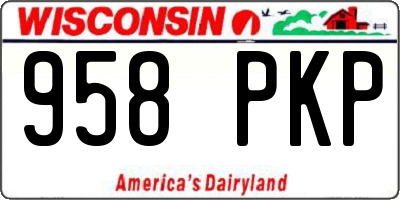 WI license plate 958PKP