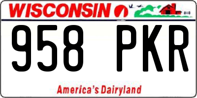 WI license plate 958PKR