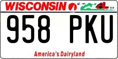 WI license plate 958PKU
