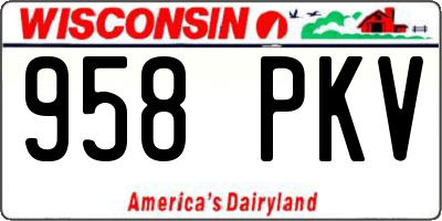 WI license plate 958PKV