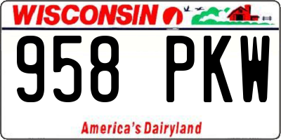 WI license plate 958PKW