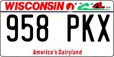 WI license plate 958PKX