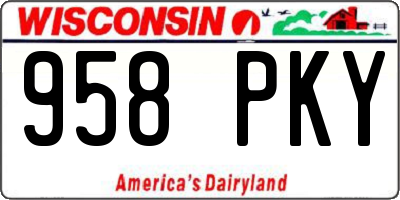 WI license plate 958PKY