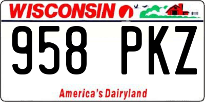 WI license plate 958PKZ