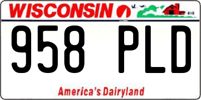 WI license plate 958PLD